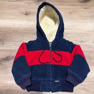Vintage 80s Oshkosh b gosh Sherpa Lined Corduroy jacket Toddler size 2